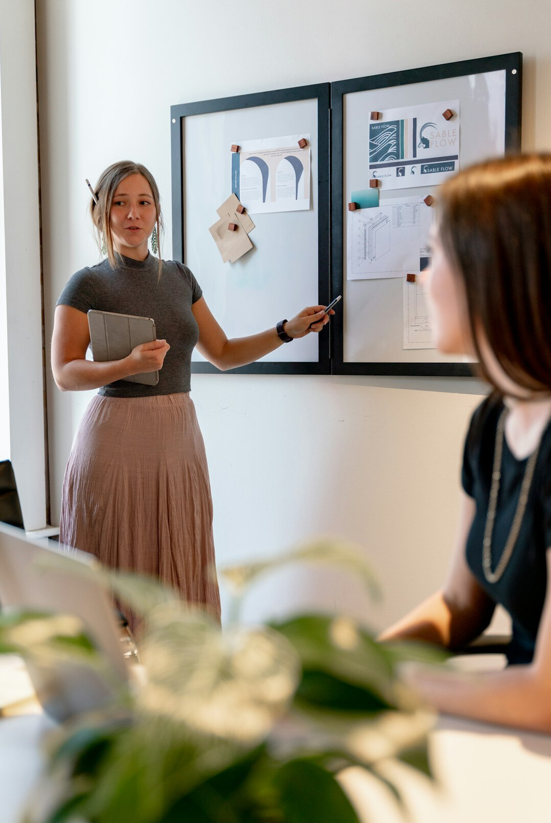 woman presenting in meeting