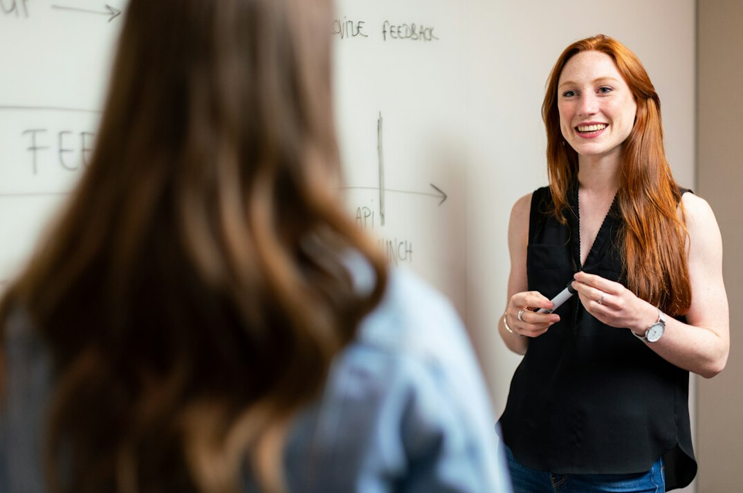 woman presenting in meeting